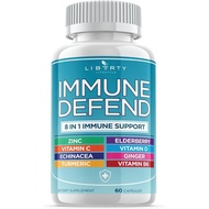 8 in 1 Immune Defense Support, Immunity Capsules Supplement with Echinacea Zinc 50mg, Vitamin C, D3 