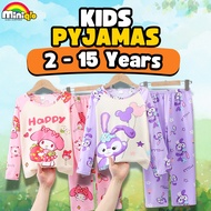 Kids Short Sleeve Pyjamas Set Baju Tidur Budak Lengan Pendek Kartun Lelaki Perempuan 2 - 15 Years