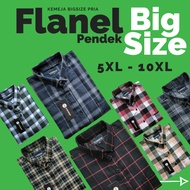 KEMEJA Men's Jumbo Flannel Shirt Short Sleeve Plaid Shirt Big Size 5xl 6xl 7xl 8xl 9xl 10xl Oversize