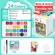 Washable Touch Mark Dual Head Water-based Marker Pen Set Art Drawing Color Graphic Manga Design Comi