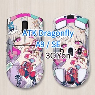 Mouse Skin for ATK Dragonfly A9 Series Gaming Mouse A9 SE Matte Sticker Side Stickers Protector Cart