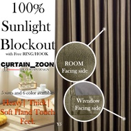 Y5-100 % blackout Instock pattern curtain thick curtain blackout UV protection (Hook/ring) curtain window made in Malaysia