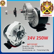 Motor Giảm Tốc DC 24v 250w MY1016Z 9 răng thích hợp để chế xe đạp điện hoặc Ô Tô Điện