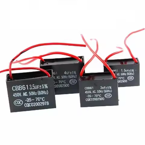 CBB61 Fan Starting Capacitor 450V 0.8/1/1.2/1.5/2/2.5/3/3.5/4/4.5/5/6/7/8/10/12/14/15/16/18/20/25UF