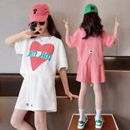 Korea Korea 2026 Girls Summer Clothes 2024 New Style Fashionable Children Sports Summer Girls Big Ch