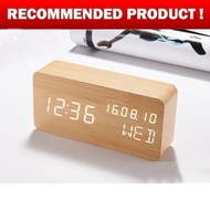 KAYU Wooden Motif Table Clock LED Digital Alarm Clock - Seiko Killer