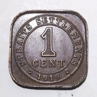 Uang Koin Straits Settlements (Malaysia) 1 Cent Tahun 1919 George V