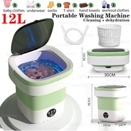 Portable Washing Machine, 12L Upgraded with Spin Basket Laundry Machine, 3 Cleaning Modes Suitable f