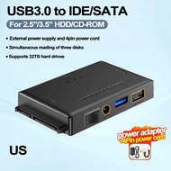 KEBETEME USB 3.0 to SATA IDE Hard Disk Adapter Converter Cable for 3.5 inch 2.5 inch HDD/SSD CD DVD 