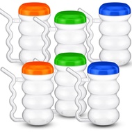 6 Pcs Sip a Mug 14 oz Easy to Grip Plastic Kid's Where the Handle Is the Straw Clear Sippy Cups Spil