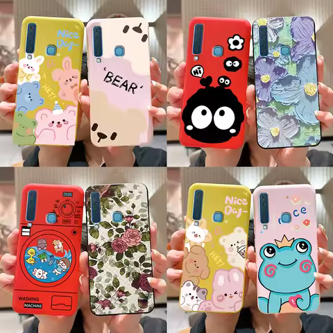 For Samsung A9 2018 Case SM-A920F/DS A9S Cover Stylish Painted Soft Silicone Shockproof Bumper For S