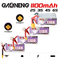 Gaoneng GNB 7.6V 11.4V 15.2V 22.8V 1100mAh 60C 2S 3S 4S 6S Lipo Battery with XT30 / XT60 Plug Long‑R
