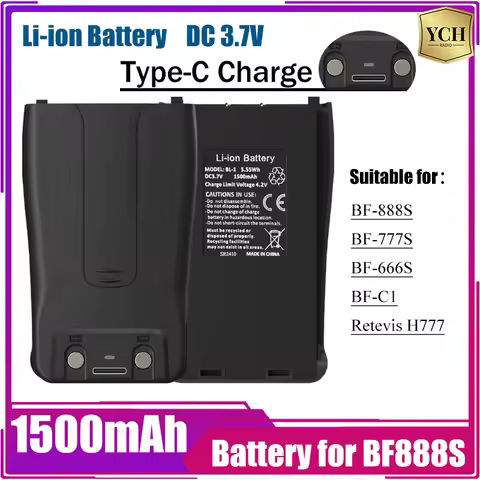 Baofeng Original BF-888S Battery DC 3.7V Li-ion BL-1 Battery for BF-777S 666S,Retevis H777,Compatibl