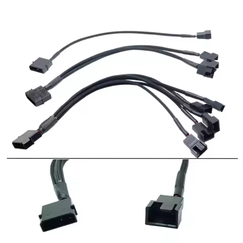 4-Pin Molex to 1/2/3/4/5 X 3 Pin / 4 Pin PMW 12V PC Case Computer Cooler Cooling Fan Splitter Y Powe