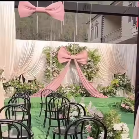 20x5M Christmass Decorative Large Bow White/Pink Giant Xmas Tree Bowknot Pendant Ornaments ﻿for Wedd