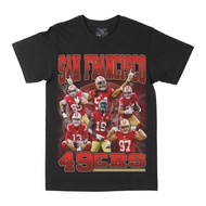 T-shirt kapas untuk lelaki dengan corak pasukan bola sepak San Francisco 49ers, gaya kasual, sporty,