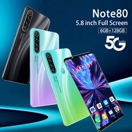 5.8 Inch Smartphone NOTE80 | 100% Original Murah 5G Handphone |  Memory 6GB + 128GB | 8-core process