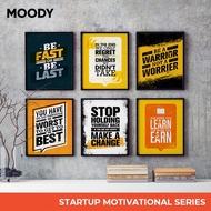 MOODY MOTIVATIONAL Framed Poster | Startup Motivational Series Poster Frame | Wall Art Wall Decor | 