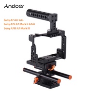 Andoer Camera Cage Top Handle 15mm Rod Baseplate Kit Video Stabilizer for Sony A7 A7r A7s A7ii A7 Ma