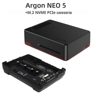 Argon NEO 5 BRED สําหรับ Raspberry Pi 5 พร้อมพัดลมในตัว PWM Active Cooler อลูมิเนียมสําหรับ RPI 5 PI
