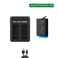 Puantes Gopro Max แบตเตอรี่กล้องกีฬาแบบพาโนรามา + เครื่องชาร์จช่องคู่ USB Gopro Hero Max