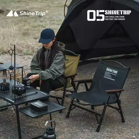 ShineTrip Outdoor Tactical Chair Detachable Portable Blackout Camping Chair Lightweight Foldable Ker