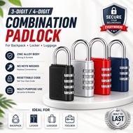 Susanna 3 Digit 4 Digit Padlock Kunci Locker Beg Travel Password Lock Portable Kecil Boleh Tetap Kat