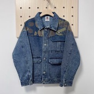 AAPE男士長袖猿人頭迷彩圓形Logo牛仔外套 兩色可選