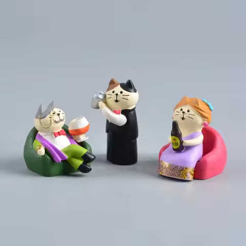 ZAKKA Miniatures Resin Cute Cat Home Handicraft Piano Cat Micro Landscape Scene Desktop Ornaments Ph