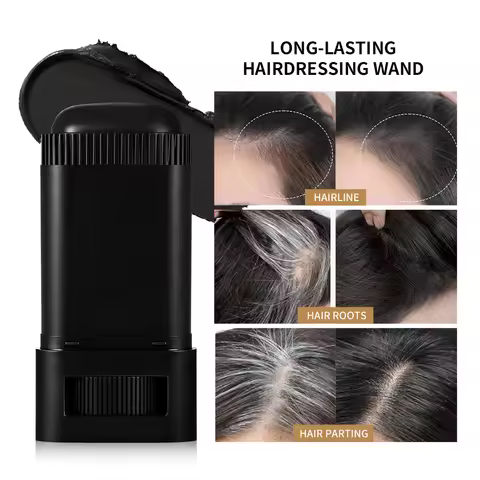 Lakerain Hair Coloring Brush Built-in Comb Covers Gray Hair Non-Fading Easy Coloring Rotating Hair D