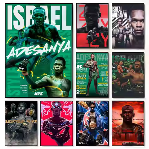 UFC Middleweight Champion Boxing L-Israel A-Adesanya Poster American Film Mural Home Childrens Room 