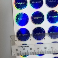 sticker label shining blue round sticker