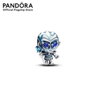 Pandora Project House The Night King sterling silver charm with icy green stellar blue crystal and l