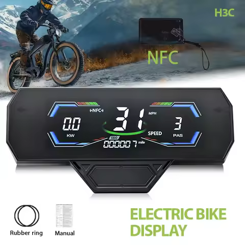 H3C 【UART2】 Bicycle Computer 24/36/48/60/72V Odometer Accurate Waterproof Bicycle Speedometer E Bike