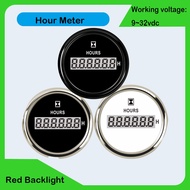 52mm Hourmeters 0-99999.9H Show Hour Meters Red Backlight Digital Clock Gauges Clock Meters 9-32v Wo