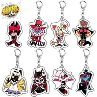Anime Hazbin Hotel keychain Cartoon Figure AD Alastor Sir Pentious Adam The Exorcist Pendant Car Key