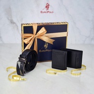 Euro Polo Men Gift Box 3-in-1 Set Top Grain Cow Leather Wallet & Men Belt & Cardholder – EP SET