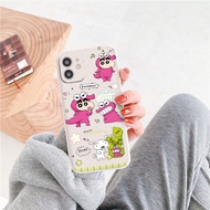 Baby Pink Dinosaur Square Shockproof Phone Case for Iphone 13 14 12 11 Pro MAX 11 XR XS MAX 7 8P 6S 
