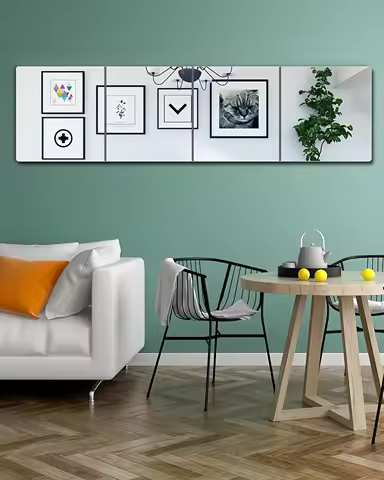 4/8Pcs Wall Mirrors ,Unbreakable Full Length Wall Mirror Tiles,shatterproof Mirror for Kids 10" x10,