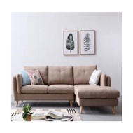 Global House PULITO โซฟาผ้า L-Shape เข้ามุมซ้าย รุ่น FINNDER BJT015 สีน้ำตาลอ่อน รับประกันของเเท้