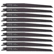 10Pcs 9" 225mm S6111D Reciprocating Saw Blades 6 TPI HCS Fast Wood Cutting Sawzall Blade Heavy Duty 
