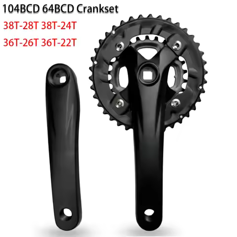 2*10S Bike Crankset Double Chainwheel 104BCD 64BCD MTB Crankset Bicycle Crank Arms 22/24/26/28/36/38