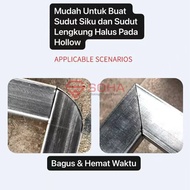 TK-43 Penggaris Gambar Sudut Buat Lipatan Besi Hollow dan Bending Hollow Sudut Siku Halus Lengkung