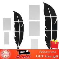 Moonbase DIY Feather Shaped Mirror Wall Sticker For Living Room Art Home Decor