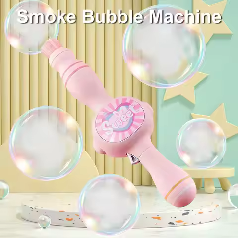 Smoke Bubble Machine Elastic Bubble Fog Wand Portable Bubble Blower Creative Gift for Kids Party Fav