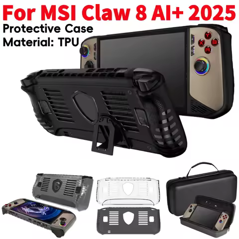 Case For MSI Claw 8 AI+ TPU Soft Protective Cover with Bracket Anti-Scratch Shockproof Protection Sh