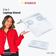 New Realese ✩ Starco 2 In 1 Foldable Laptop Stand Double Cooling Fan