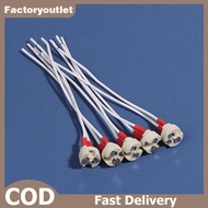 FCMY 5Pcs GU5.3 MR16 Lamp Holder G5.3 Enhanced Europe Lamp Base Round Soet 15CM Ceramic Lampholder F