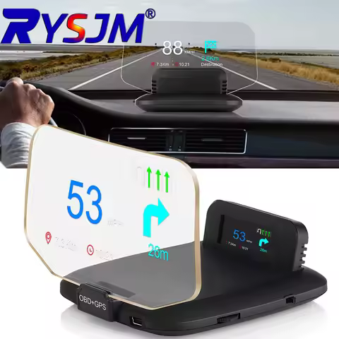 C1 Navigation Windshield Projection OBD2+GPS Head Up Display with Real-time Navigation Water Oil Tem