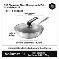 CAROTE | 316 Stainless Steel Honeycomb Wok